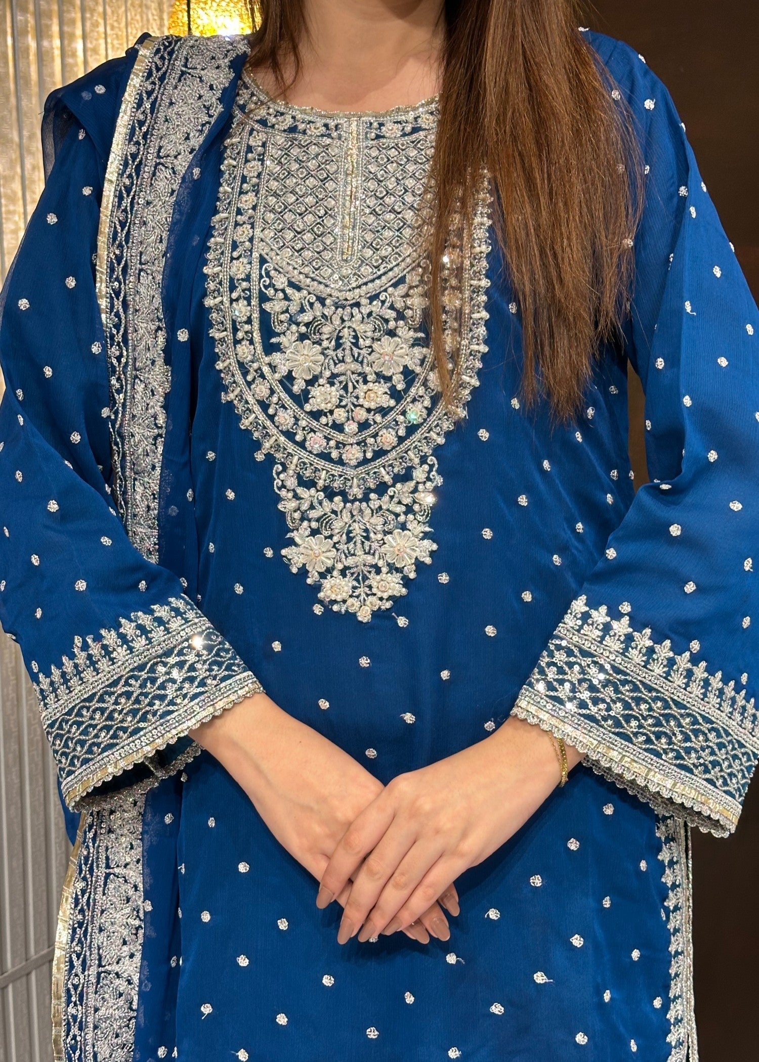 Four Season Boutique HASEENS FARSHY TEAL BLUE Women 3pcs