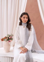 Laal Kurti White Solid Dress With Dupatta Women 3pcs
