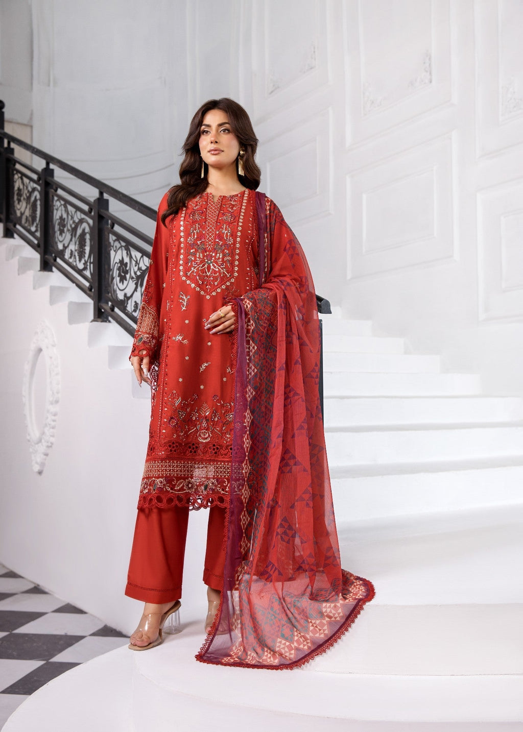 Bin Tayyab (BT006403 RED) Women 3pcs