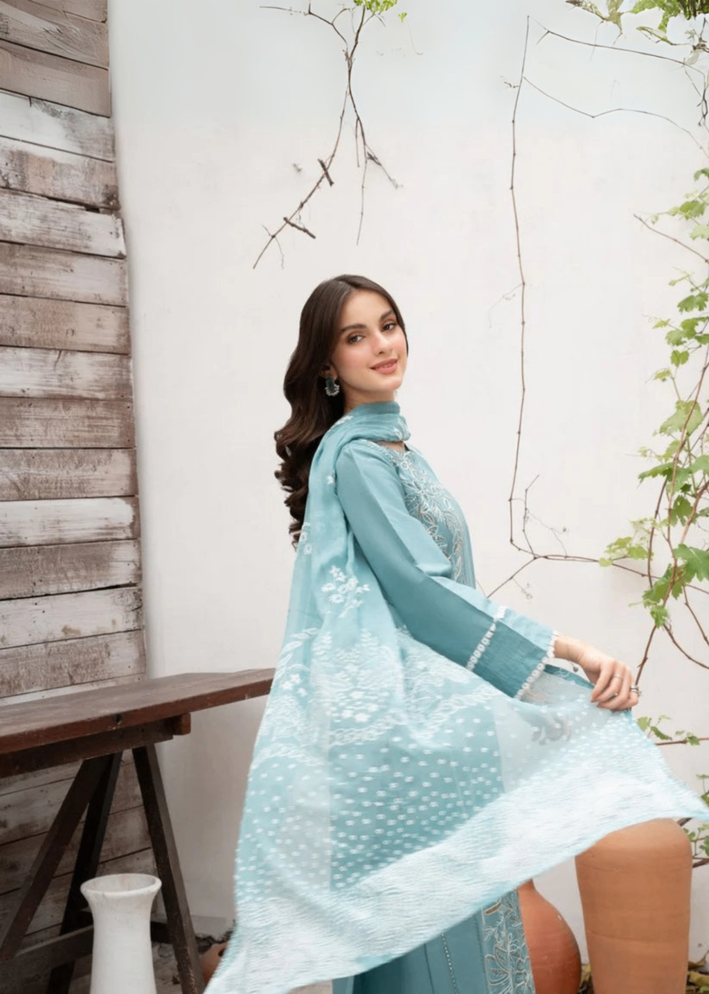 Rosyribbons Aqua Blue Stitched Women 3pcs