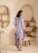 Khubsurat 4355 KH ST Lilac Printed Women 3pcs