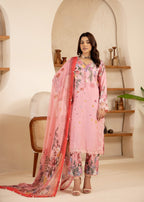 Khubsurat 4355 KH ST Pink Printed Women 3pcs