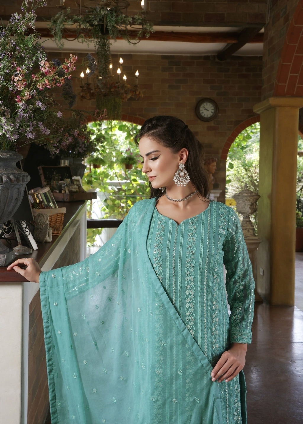 Abaan Zohan Chandni Light Cyan Women 3pcs