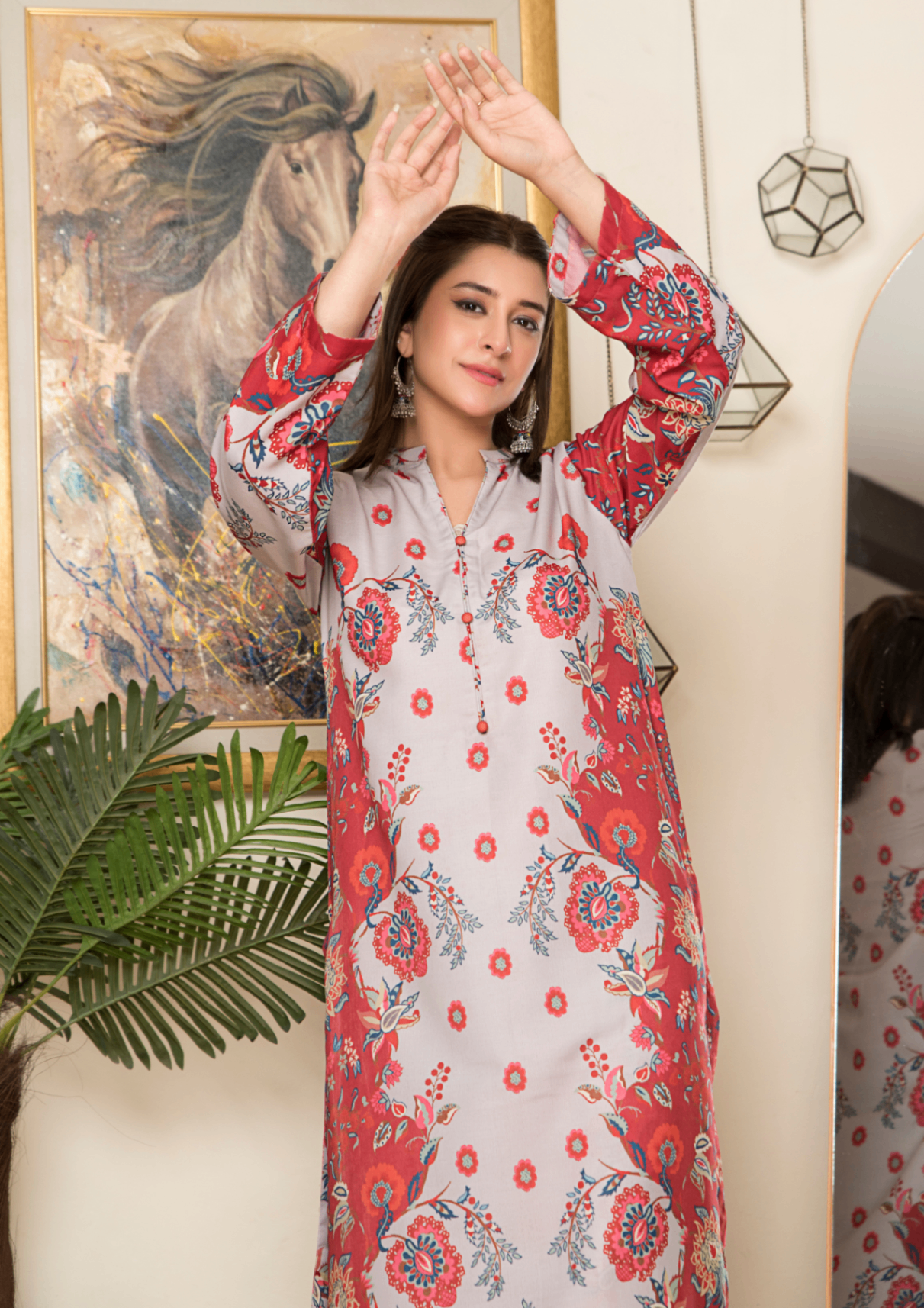 Yolo Pret Printed Arabic Silk Lawn Set ASLS A25 0002 Women 2pcs