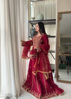 Suits By Sadia Maroon imaan maxi Women 4pcs