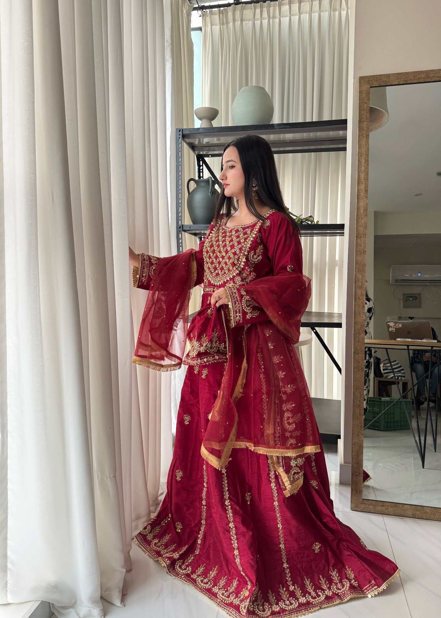 Suits By Sadia Maroon imaan maxi Women 4pcs