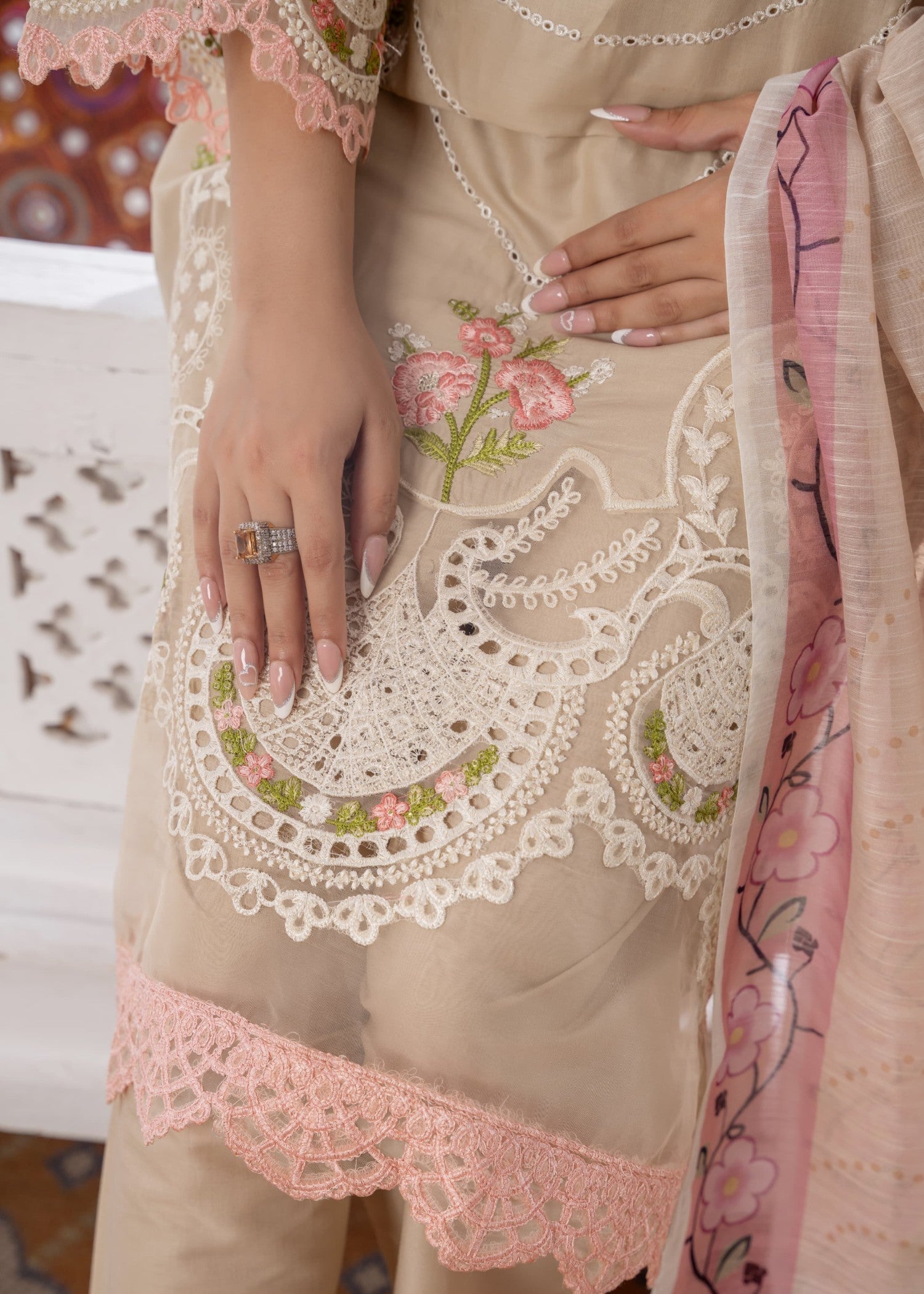 Sajfi Closet Luxury Cotton Stitched for Women | Beige Women 3pcs