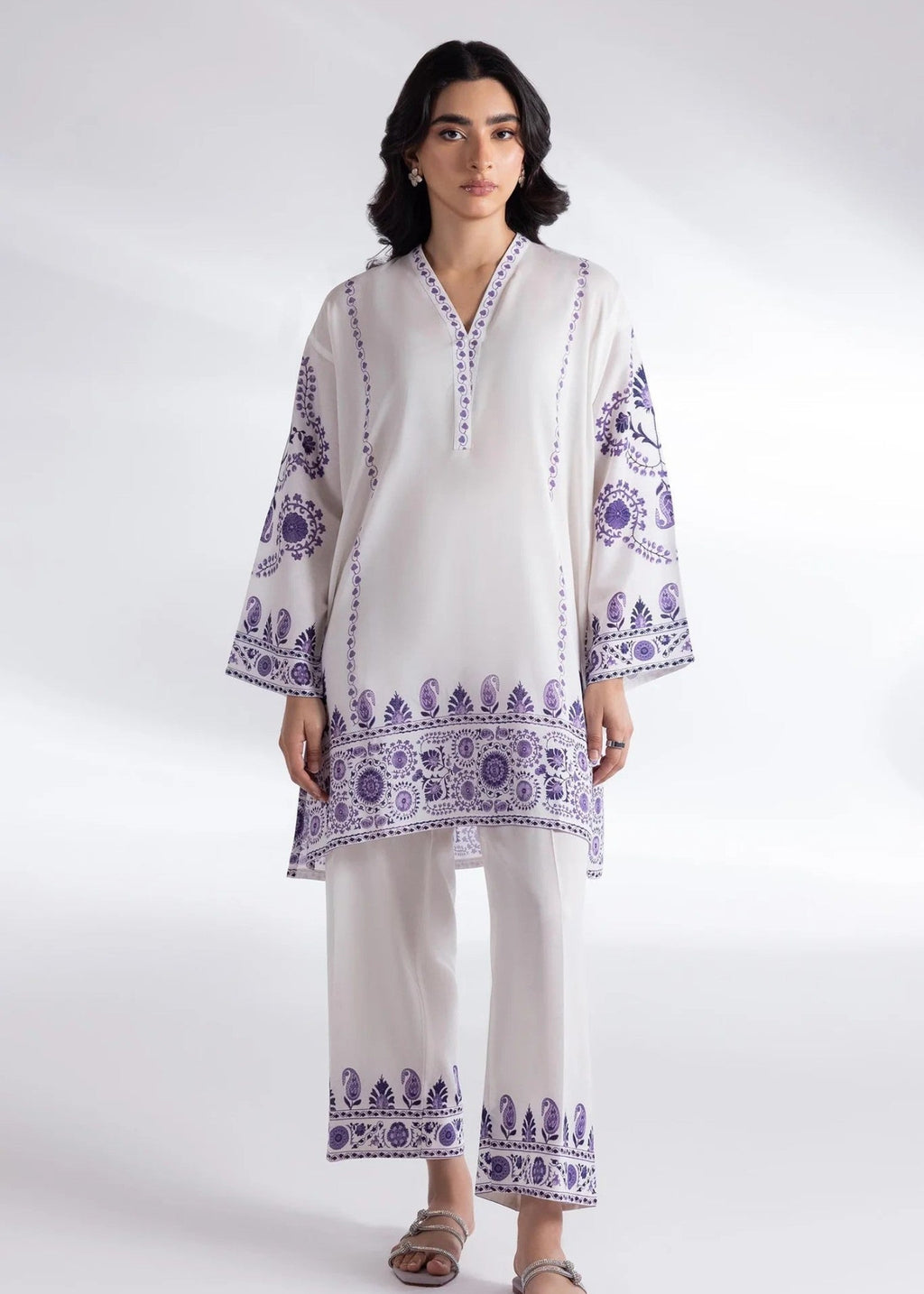 Sana Safinaz Stitched Basic Shirt + Bottom SS25BSP341P2T Women 2pcs