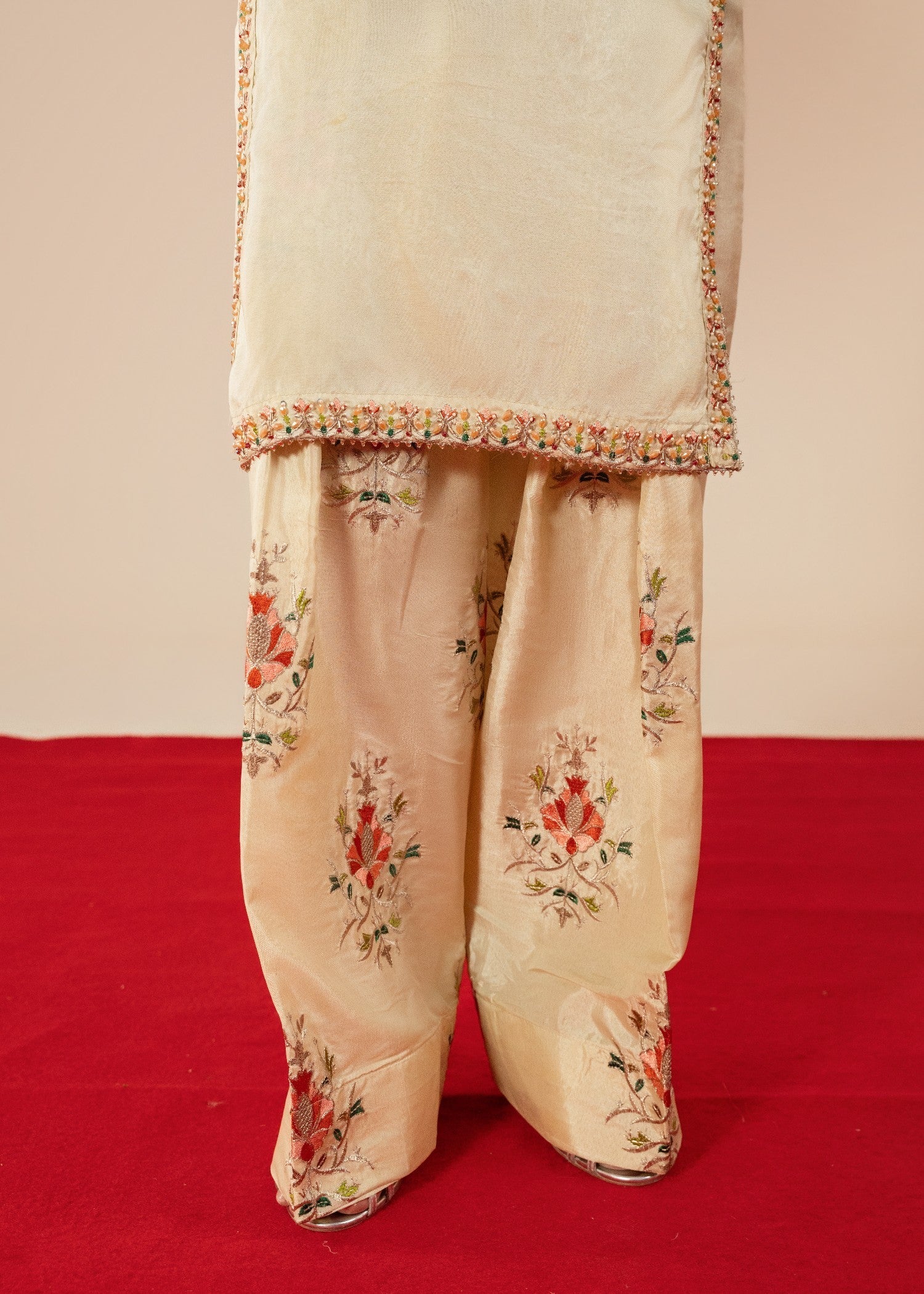 Maira Fashion Beige Farshi Shalwar Women 3pcs