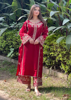 Tehzeeb Libas BERRY EMBROIDERED Women 2pcs