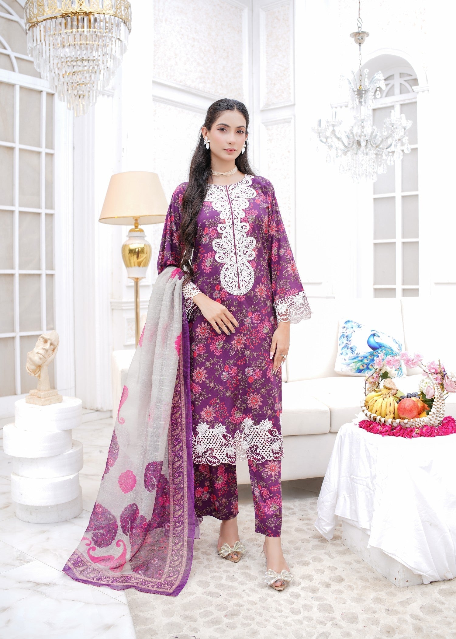 Safdar Embroidery Printed Pure Lawn Embroidered 08 Women 3pcs