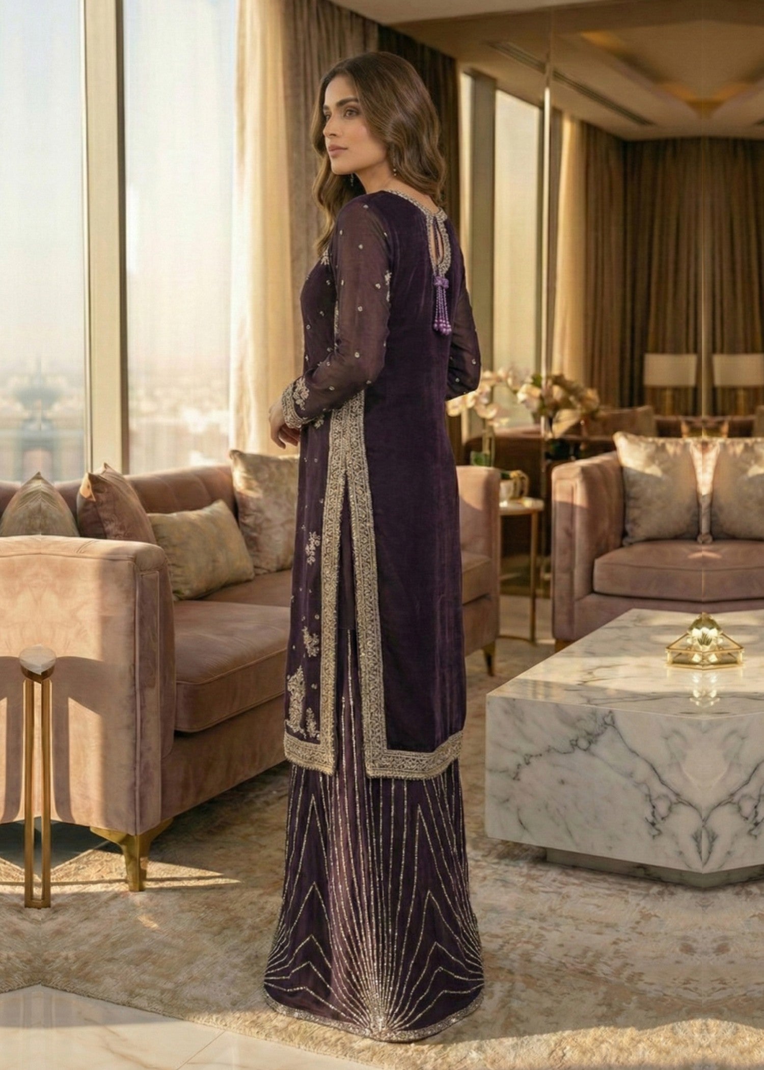 Diara Couture OPALINE V 06 PURPLE Women 3pcs