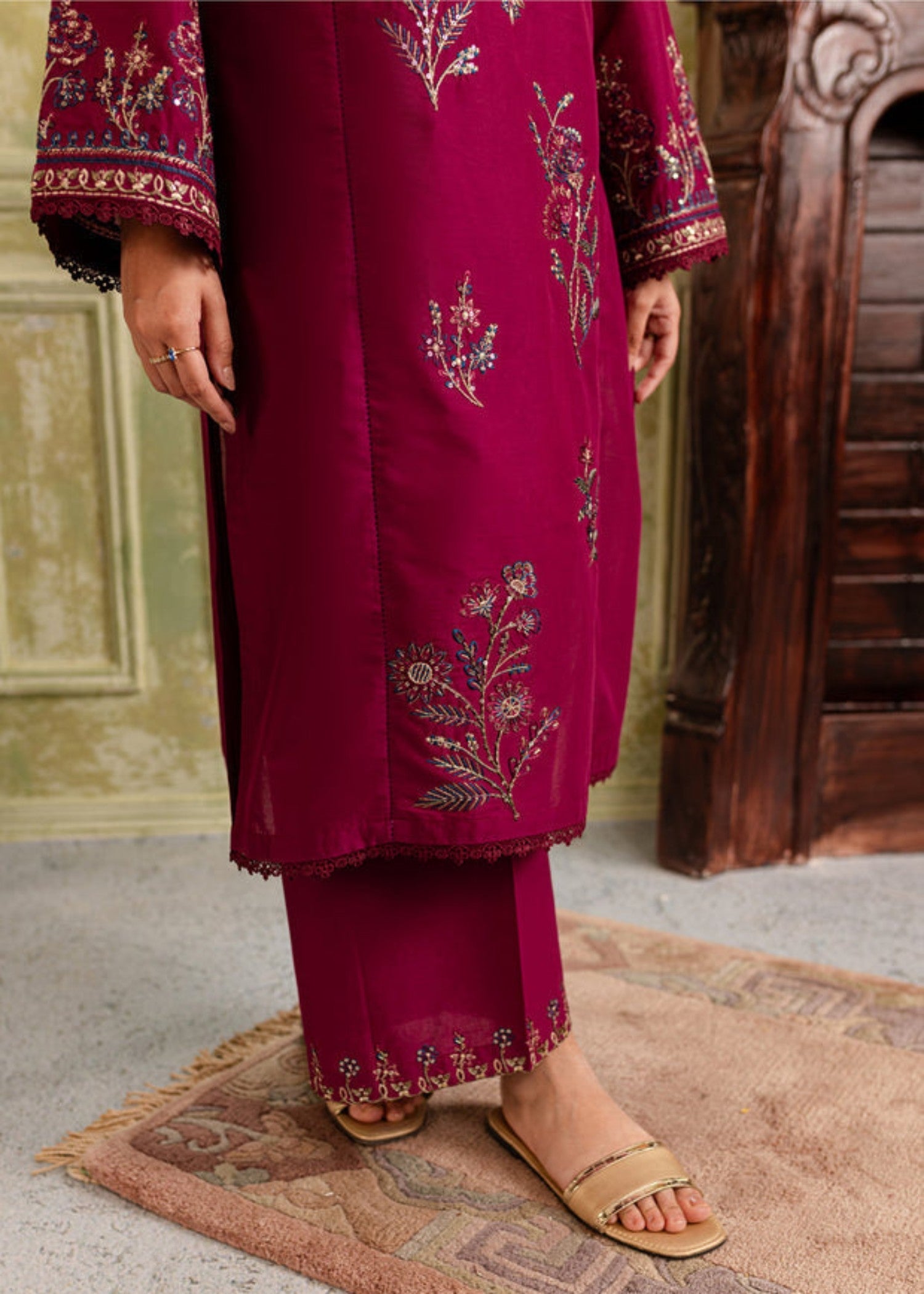 Midway Arts Amavi Bloom dress Embodiery Women 3pcs