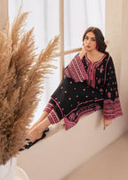 Tehzeeb Libas BLACK ROSE EMBROIDERED Women 2pcs