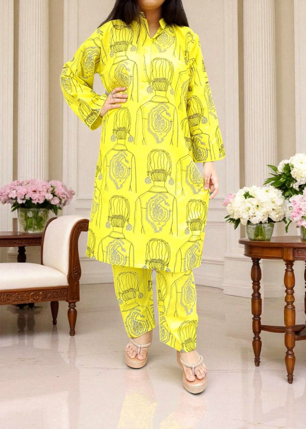 Gulposh Lagcy (Printed ) Yellow Women 2pcs