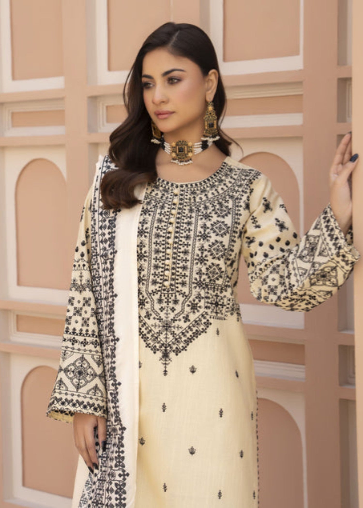 Midway Arts Molace Embroidered Linen Dress Women 2pcs