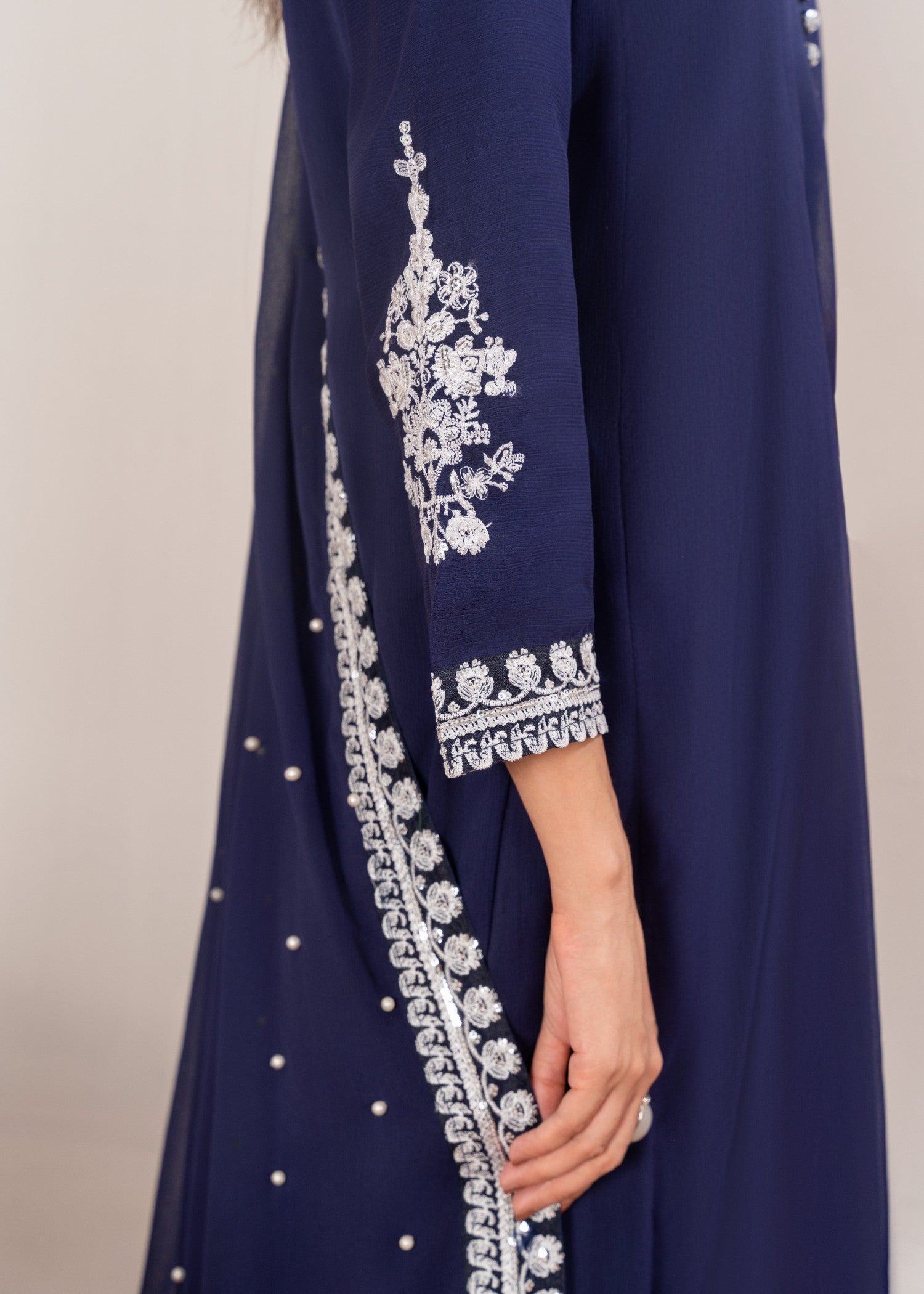 Four Season Boutique NIMRA PISHWAS NAVY BLUE Women 3pcs