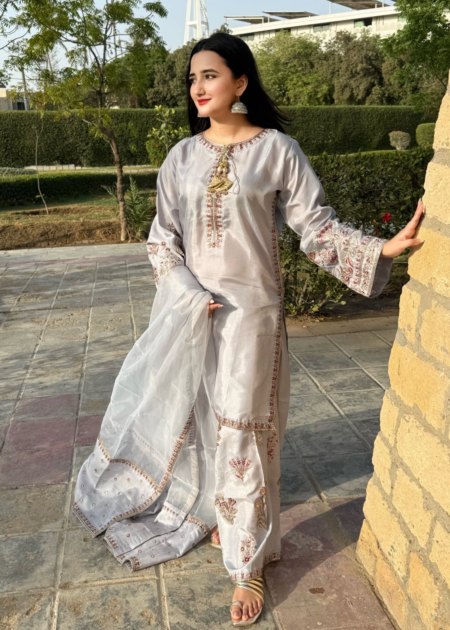 Suits By Sadia FARSHI SILVER Women 3pcs