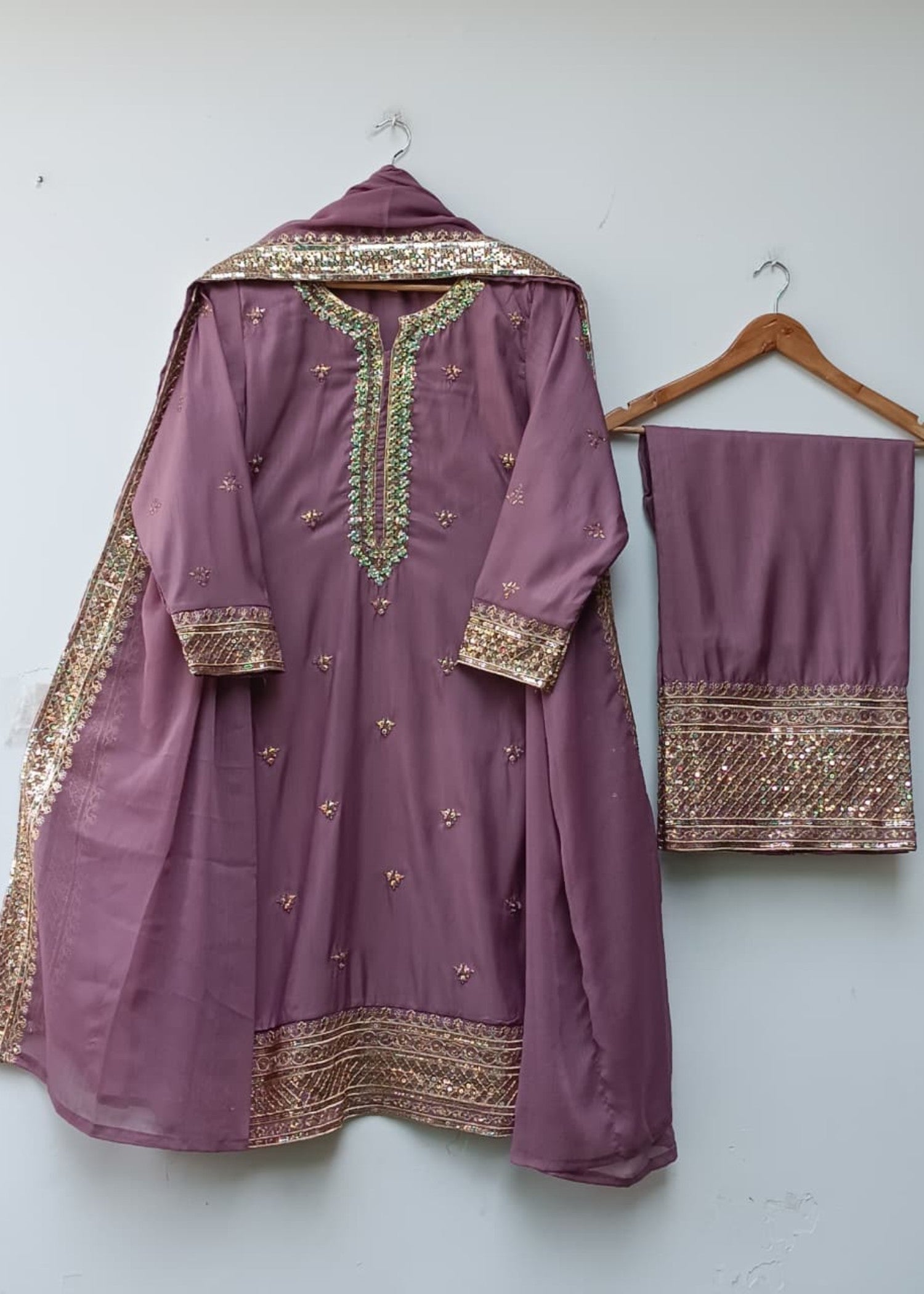 Lubana Store GULNAZ 2 MAUVE Women 3pcs