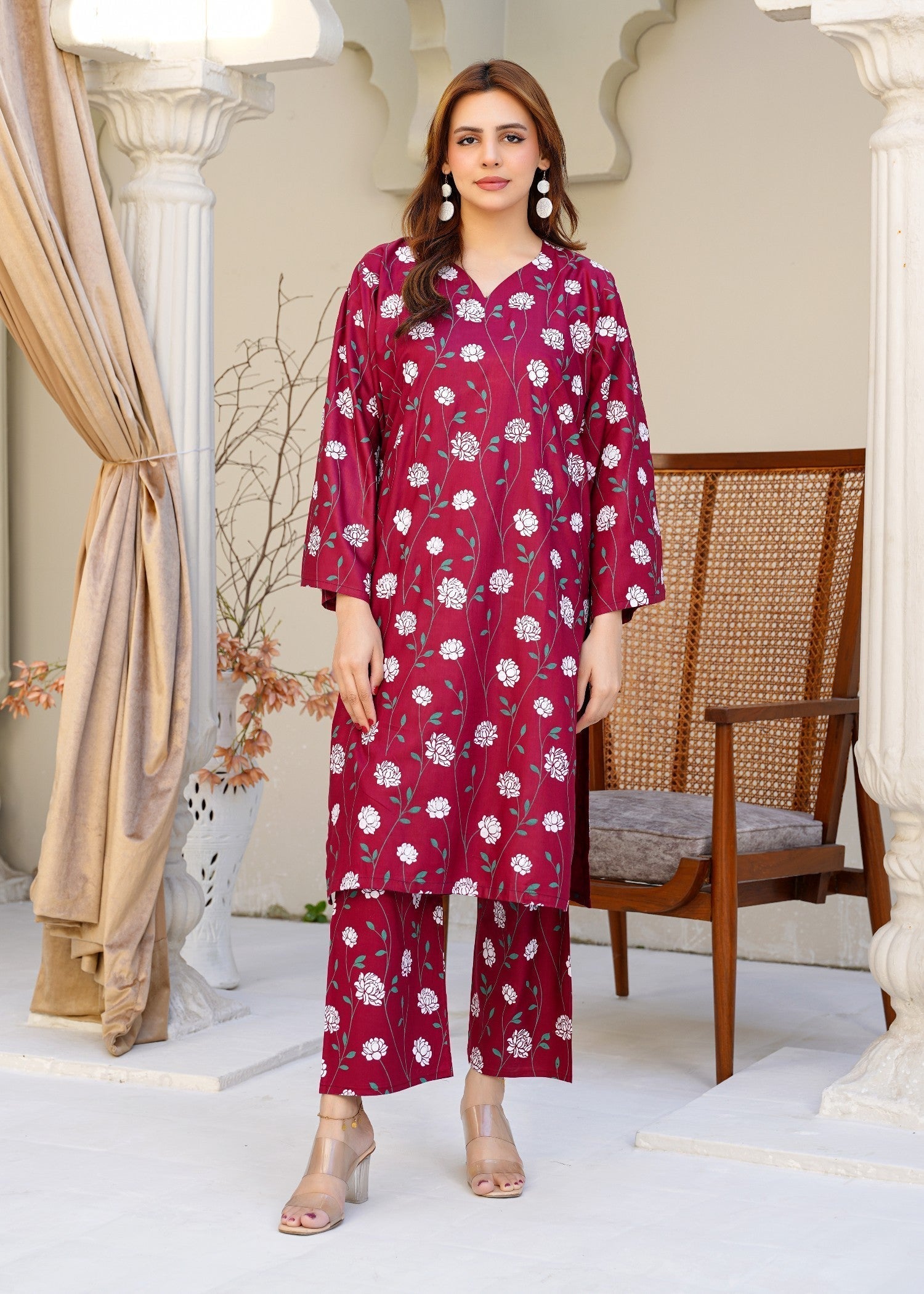 Chaudhary Arts Dream maroon Women 2pcs