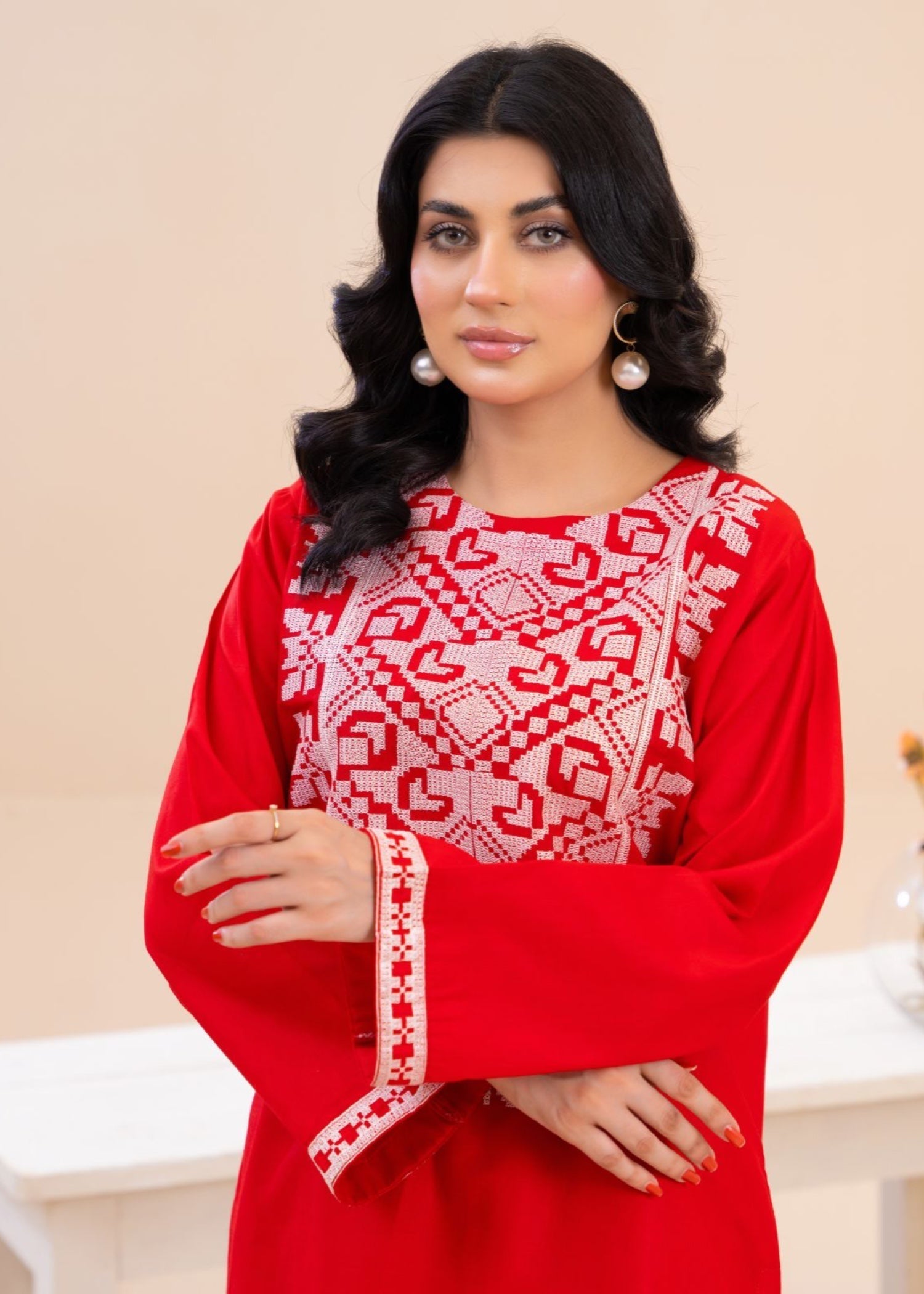 Zeenat & Zoha Fire Red Women 3pcs