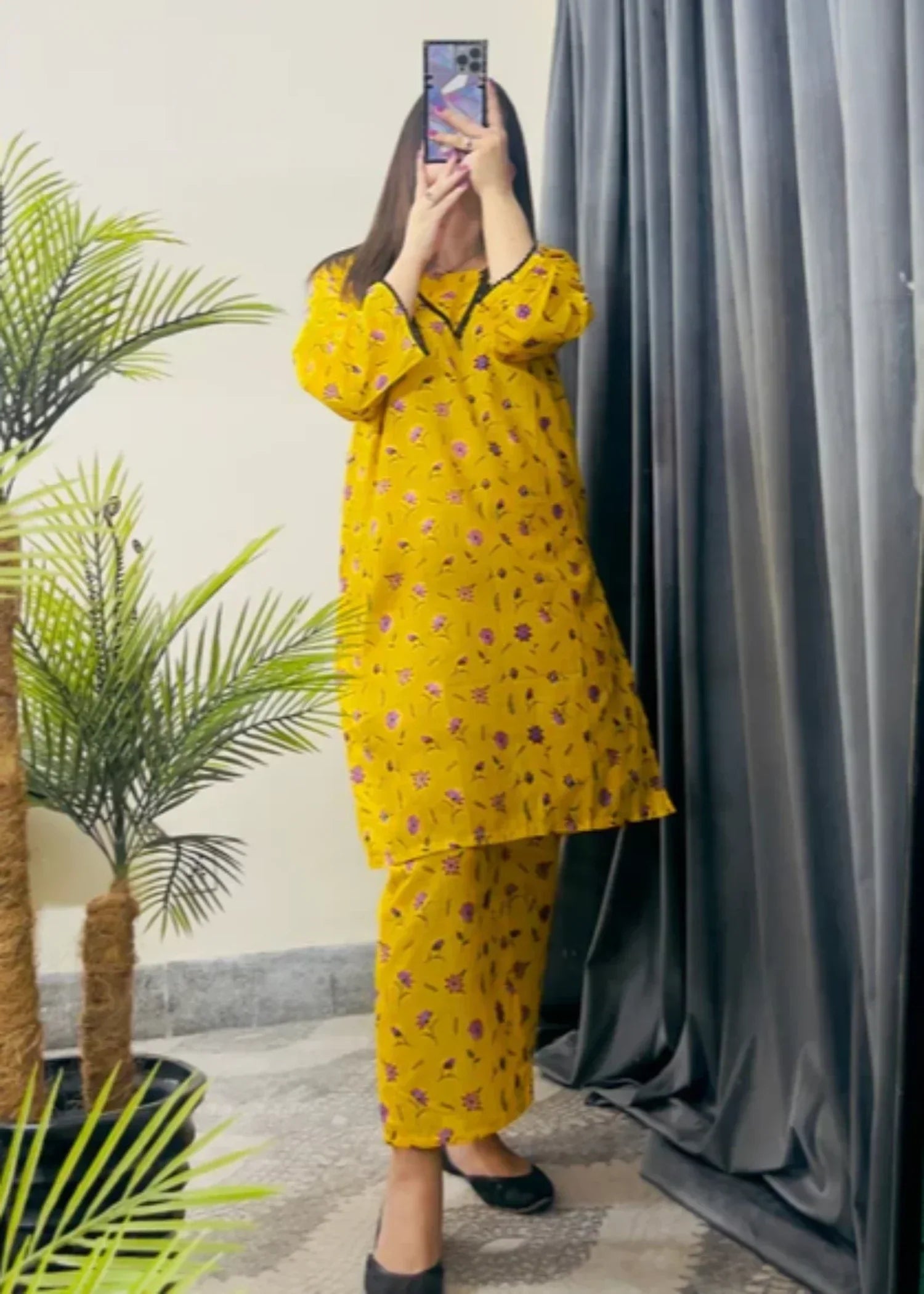 Sajfi Closet Lemon Digital Print Lawn Stitched Suit Women 2pcs