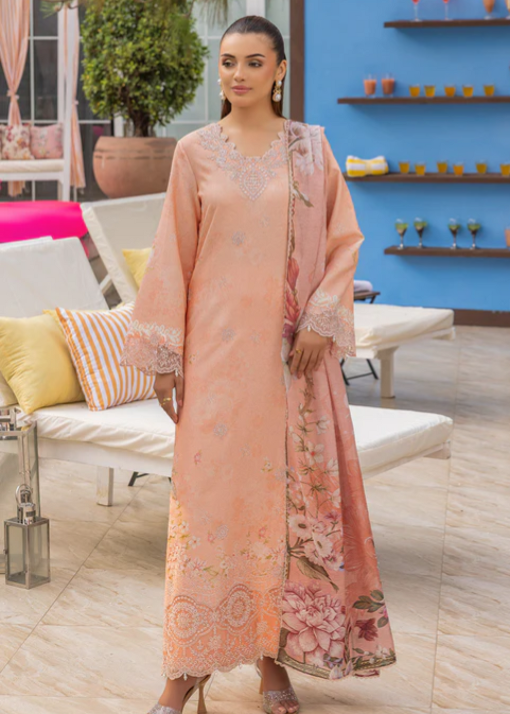 Meeral Luxe Peach Flayme Women 3pcs