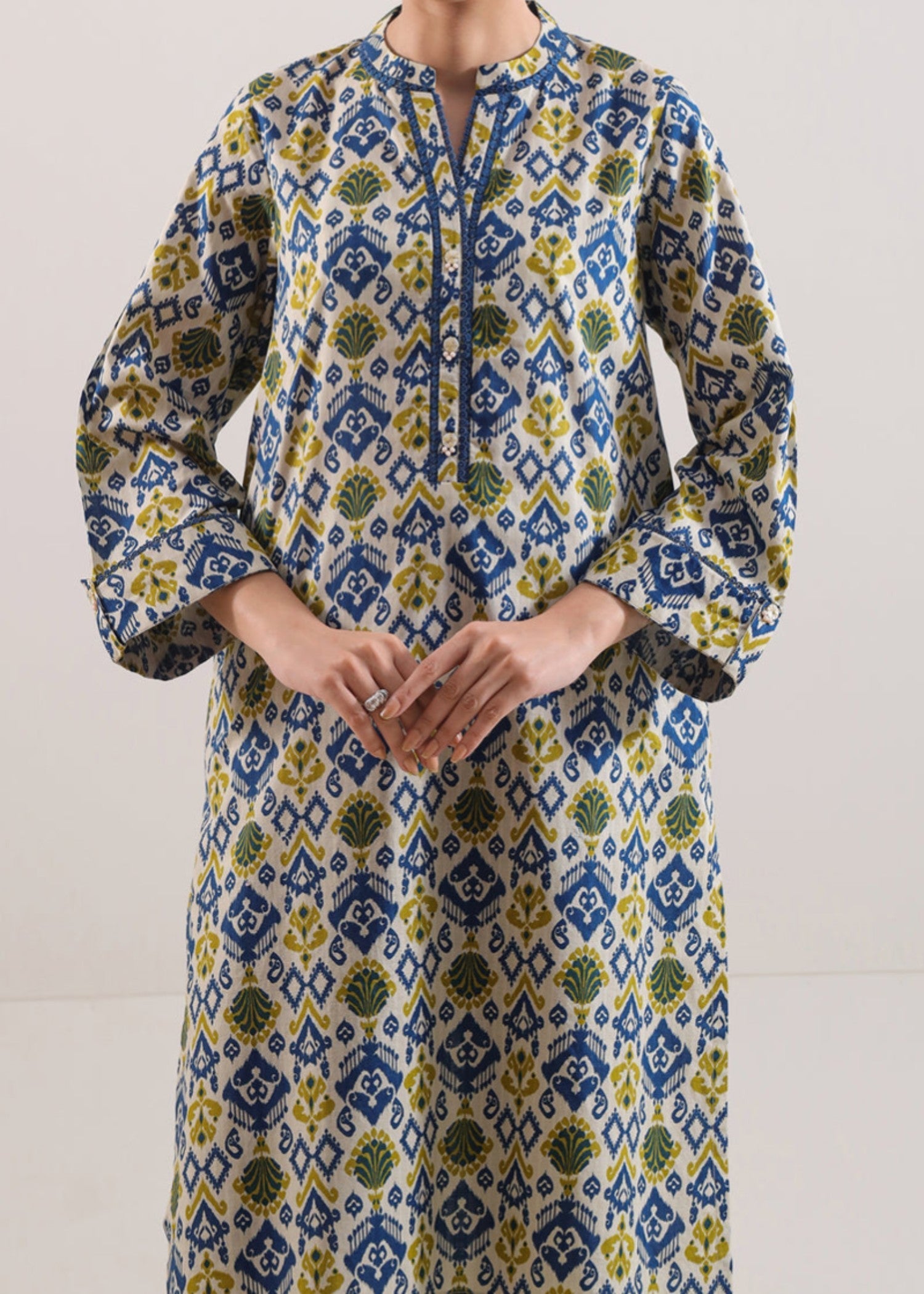 Saya Printed Strip Lawn Stitched (Shirt/Trouser) WP2P 2163 Women 2pcs