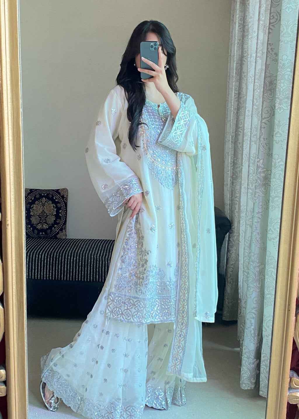 Four Season Boutique FARSHI GHARRARA CREAM Women 3pcs