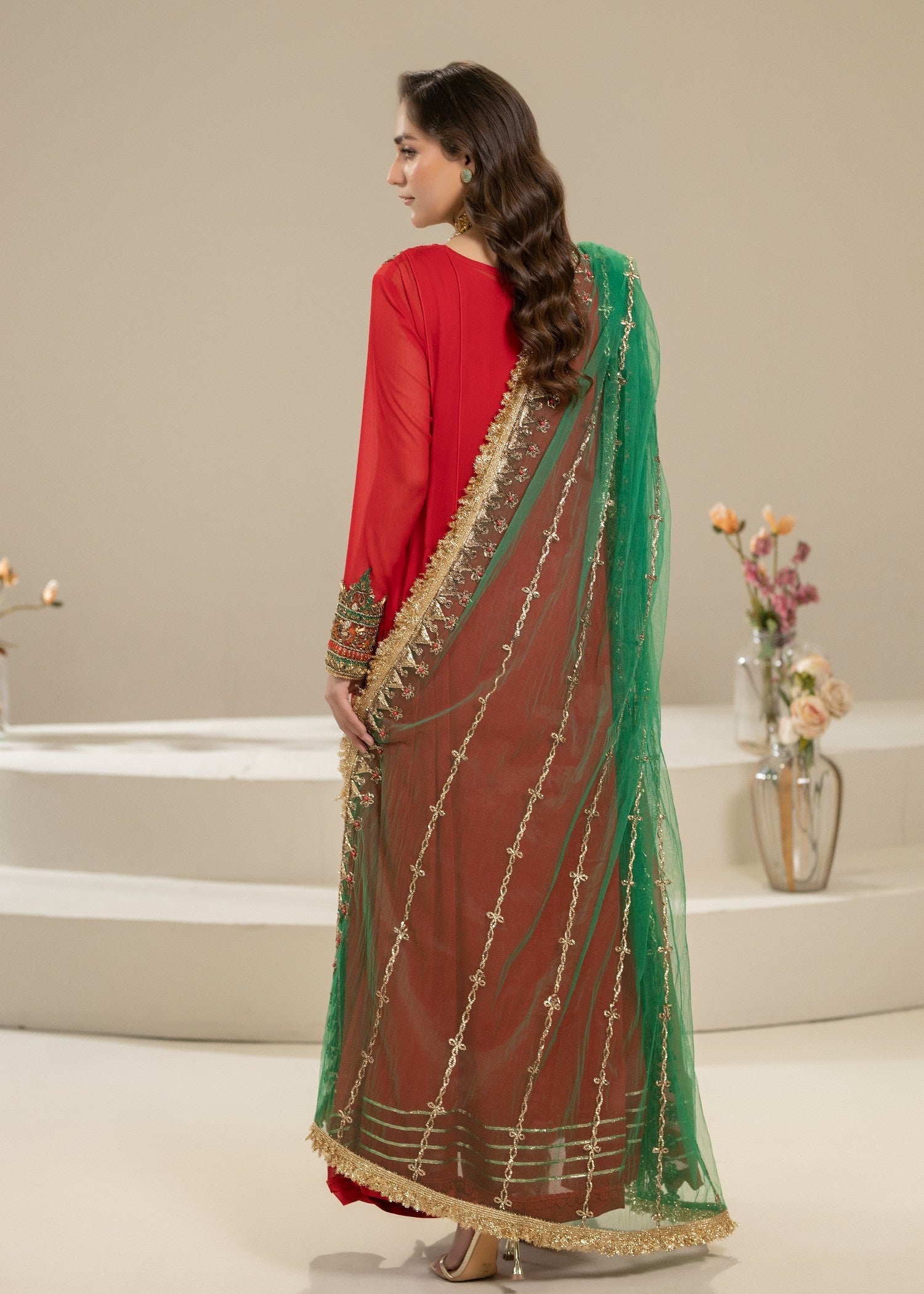 Khuda Baksh Creations Z 304 Red Women 4pcs