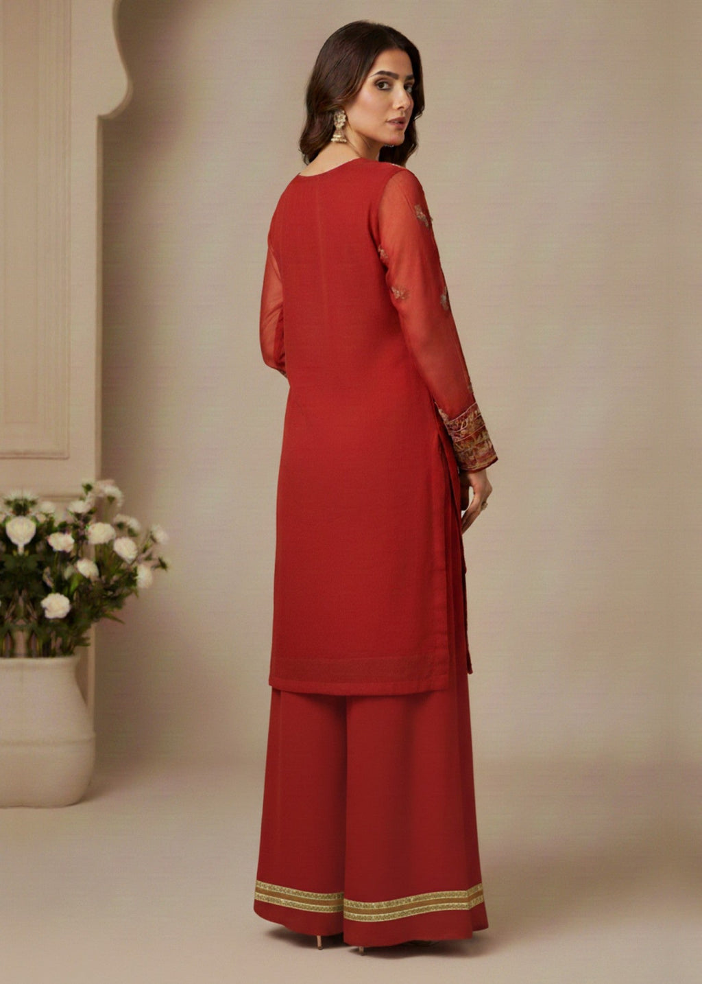 Diara Couture ZEENAT US 595 RED Women 3pcs