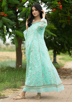 Hayati Collections _ Organza Embroidery _ Aqua Women 3pcs