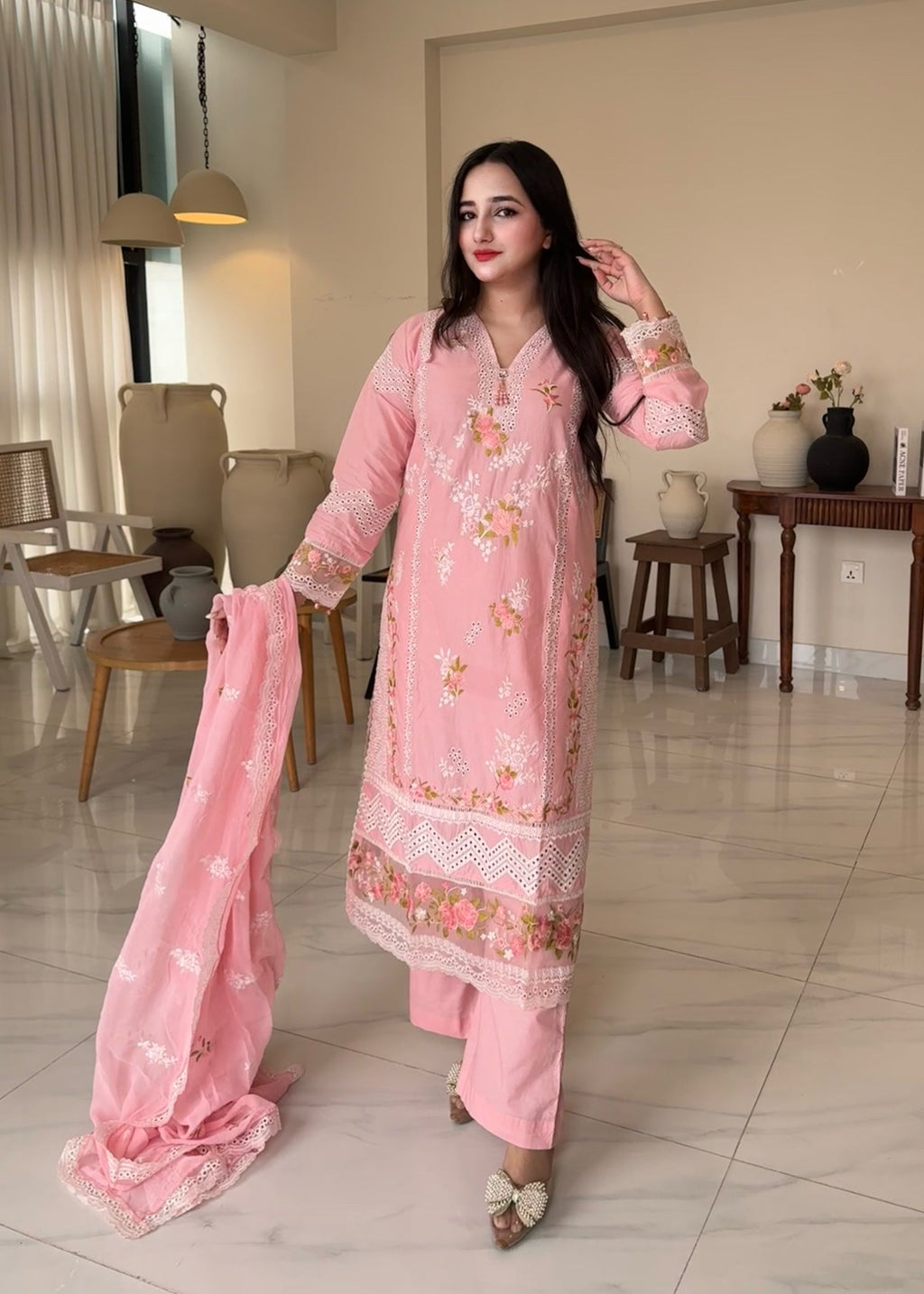 Suits By Sadia Rose pink Women 3pcs