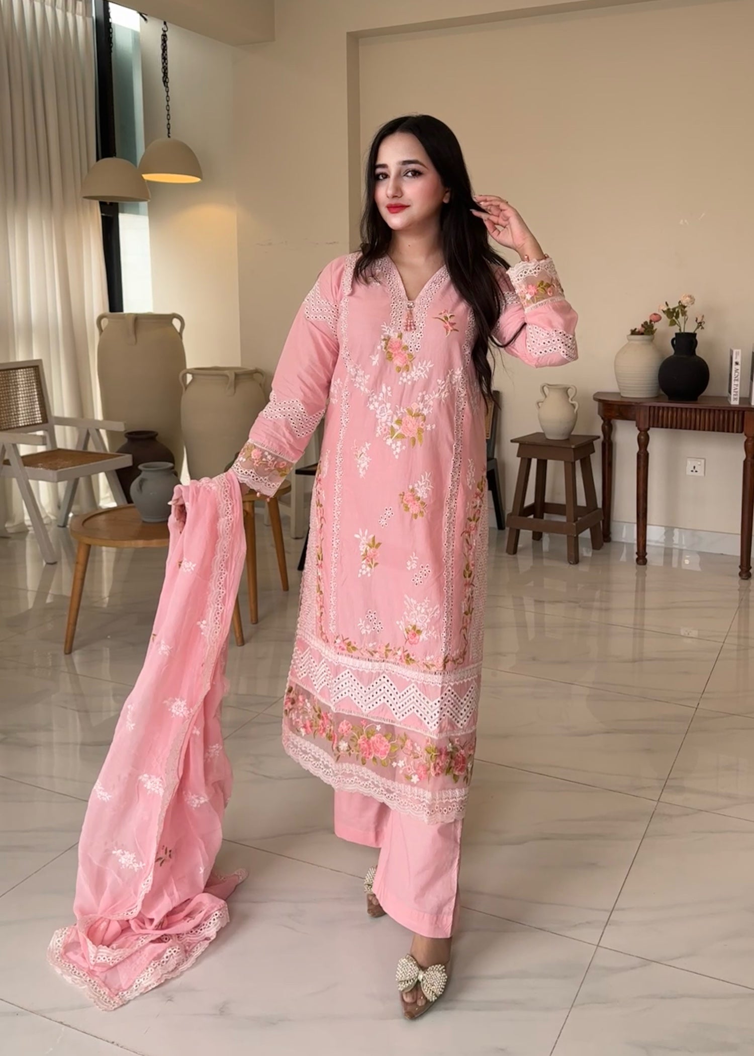 Suits By Sadia Rose pink Women 3pcs