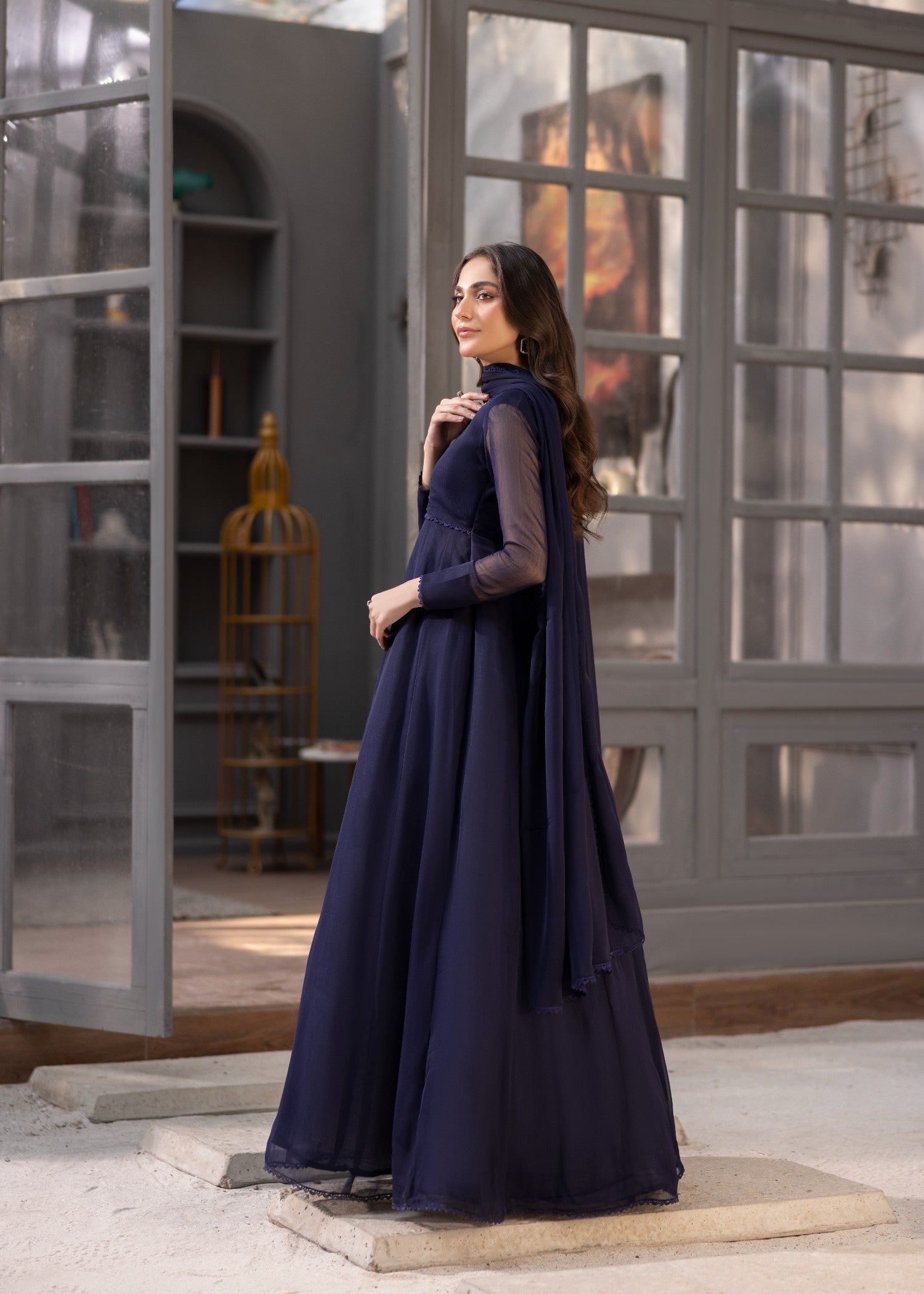 Alyssa NAVY BLUE MAXI ALM05 Women 3pcs