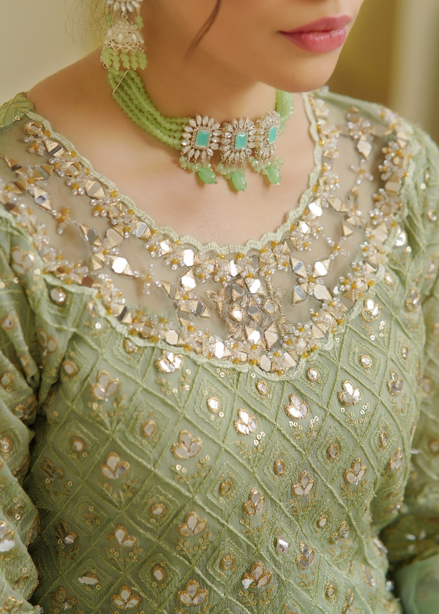 Rangoon Clothing Kubra Pistachio Women 3pcs