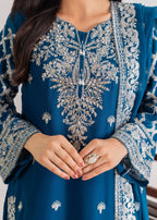 Four Season Boutique MEHERBAAN TEAL BLUE Women 3pcs