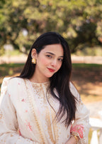 Suits By Sadia Chiffon nimra offwhite Women 3pcs