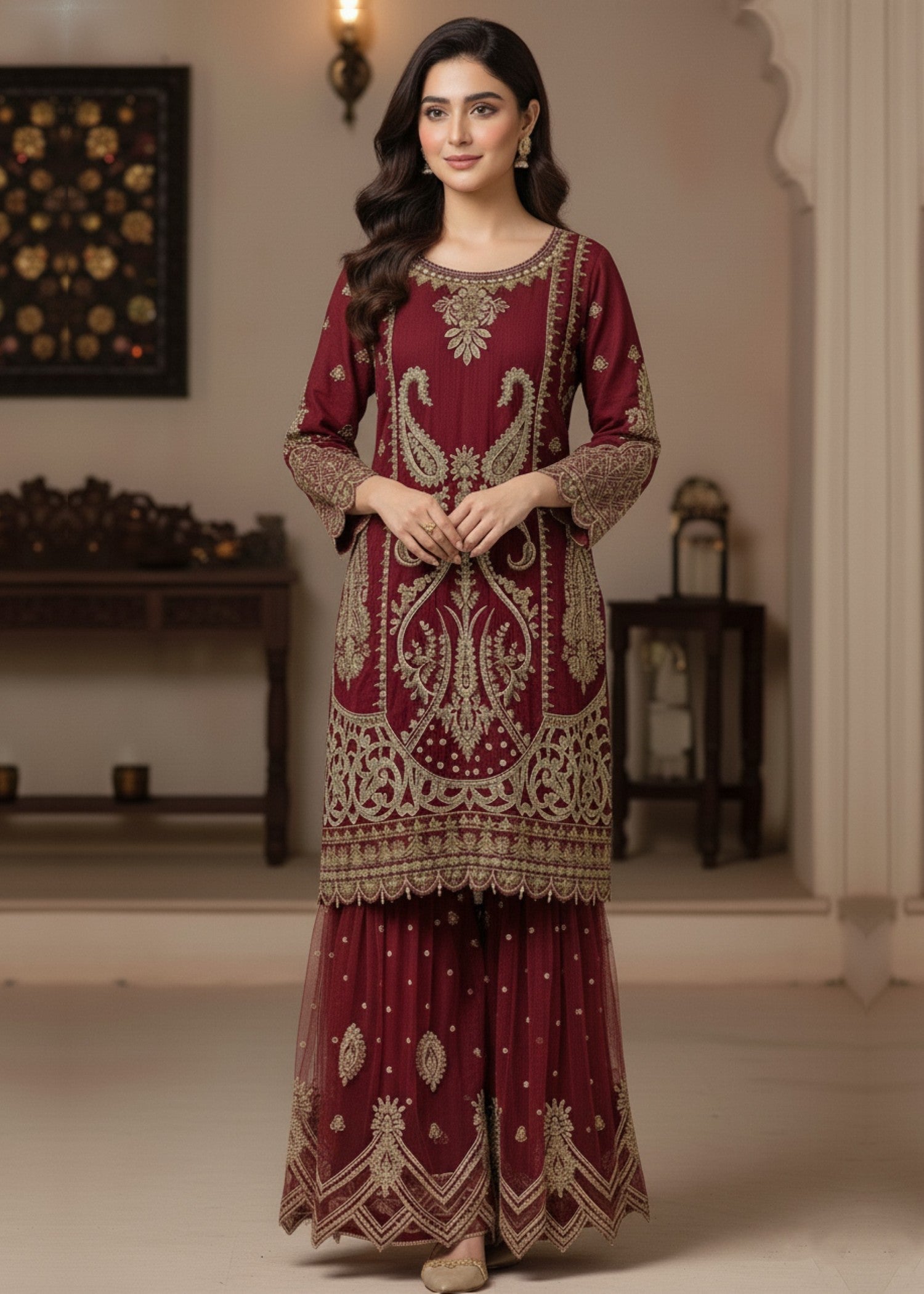 Diara Couture ROUBA US 569 MAROON Women 3pcs