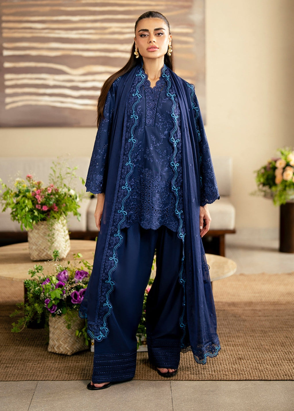 Azure Sapphire Veil Women 3pcs