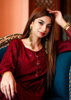 Suits By Sadia Maroon marvel Women 3pcs