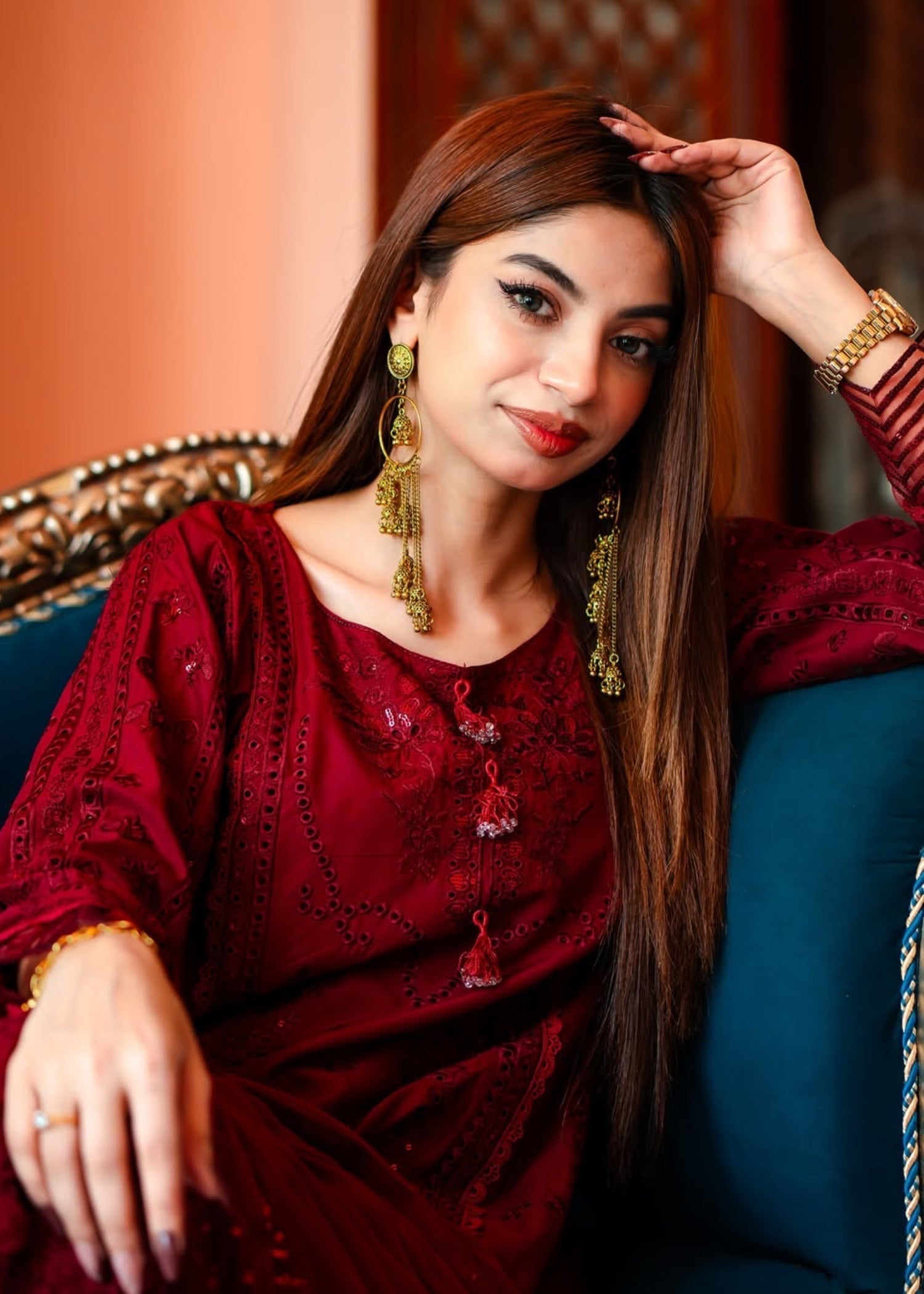 Suits By Sadia Maroon marvel Women 3pcs