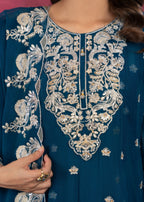 Four Season Boutique ZEBA FROK TEAL BLUE Women 3pcs