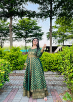 1 Mahoor Haven green maxi with potli Women 2pcs