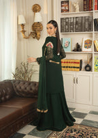 Maira Fashion Bottle green Sharara Women 3pcs