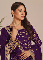 Ayesha Closet Mehndi Purple Women 3pcs