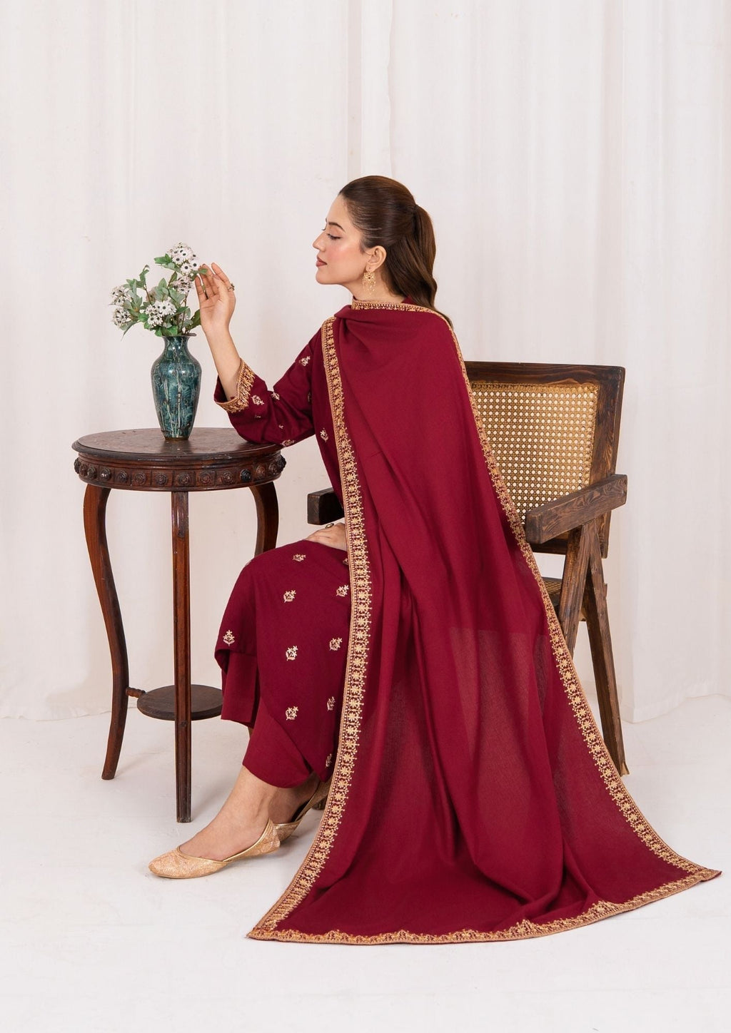 Yolo Pret Embroidered Silk Karandi with Embroidered Border Shawl AML W25 0030 Women 3pcs