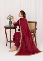 Yolo Pret Embroidered Silk Karandi with Embroidered Border Shawl AML W25 0030 Women 3pcs