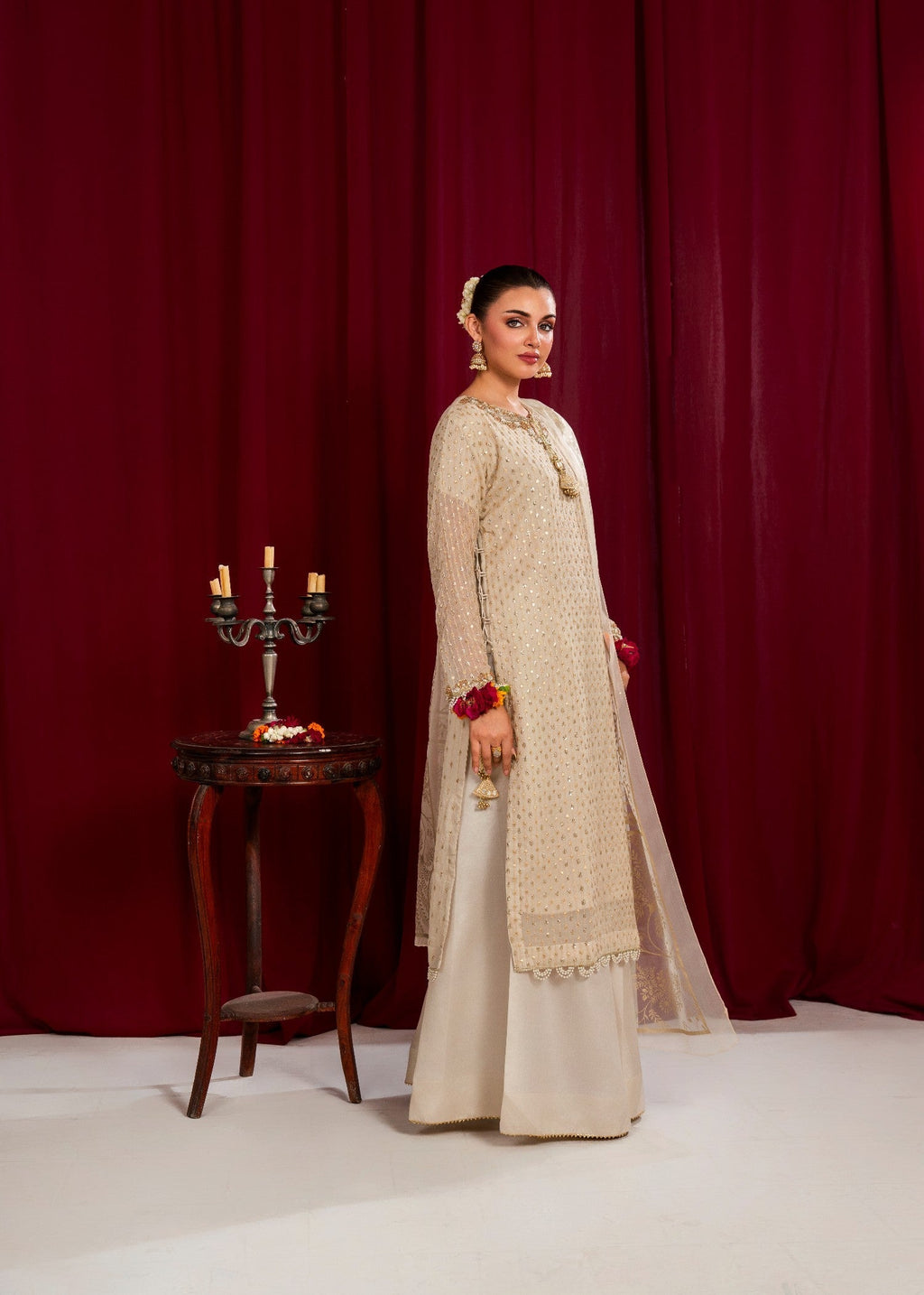 Maira Fashion Off White plazo set Women 4pcs