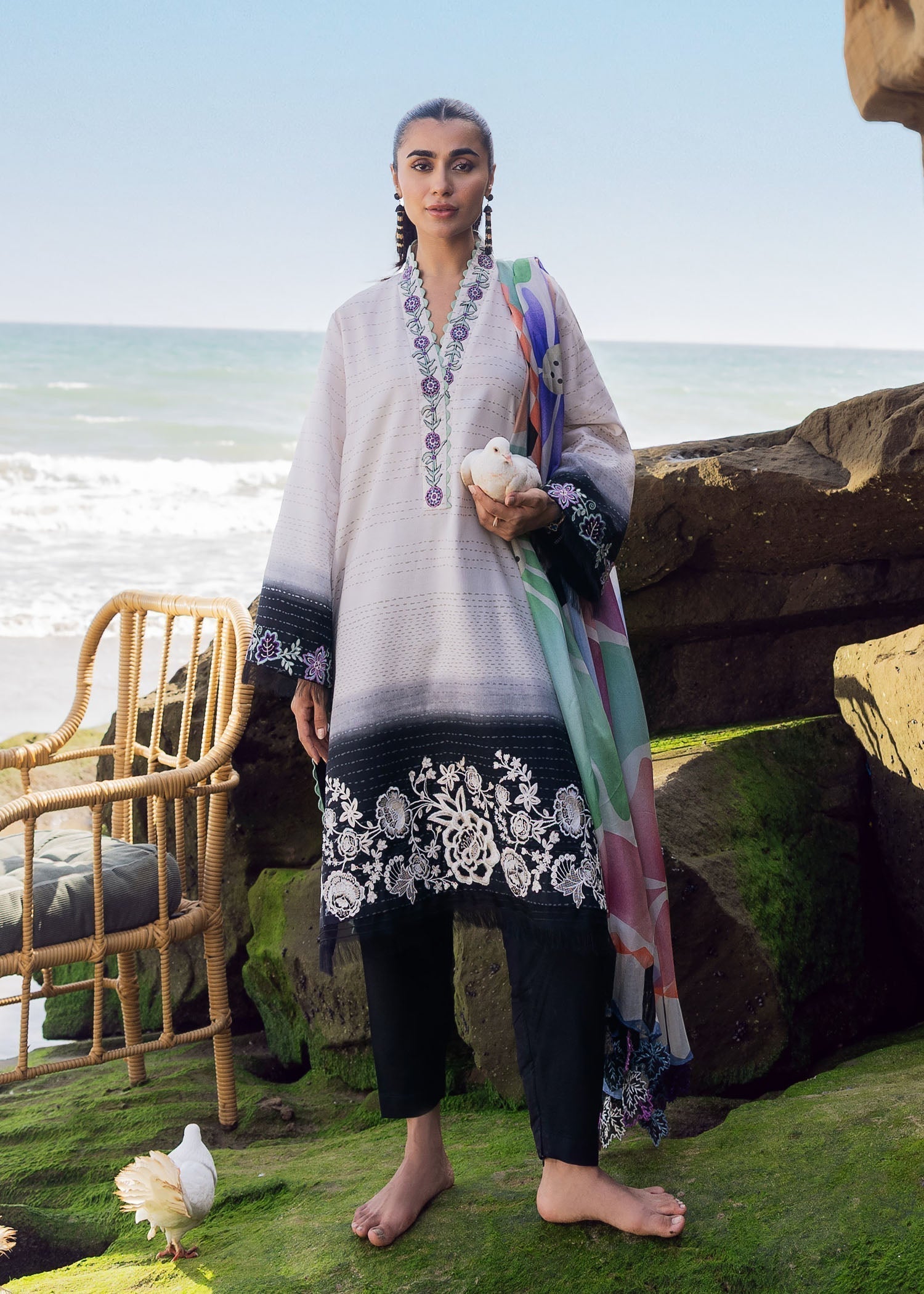 Sadaf Fawad Khan Kantha Rose Women 3pcs